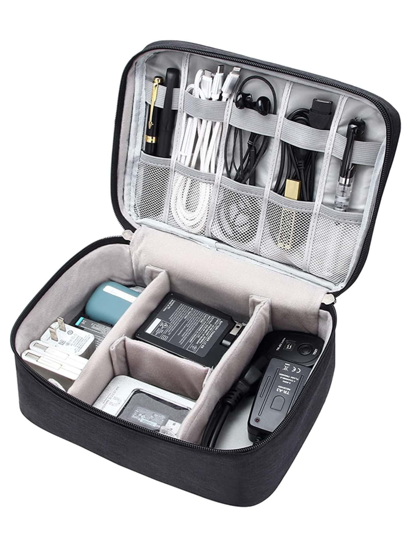 1 pezzo Borsa portatile impermeabile per l'organizzazione di elettronica, cavi e caricabatterie, borse per cosmetici, makeup, accessori da viaggio