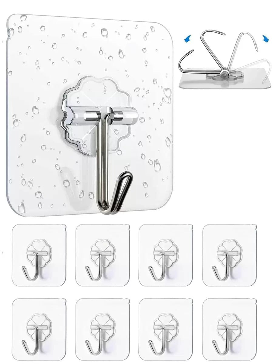 Ganci da parete autoadesivi resistenti, ganci trasparenti senza cuciture per chiavi, bagno, doccia, esterno, cucina, porta, bricolage, gancio adesivo