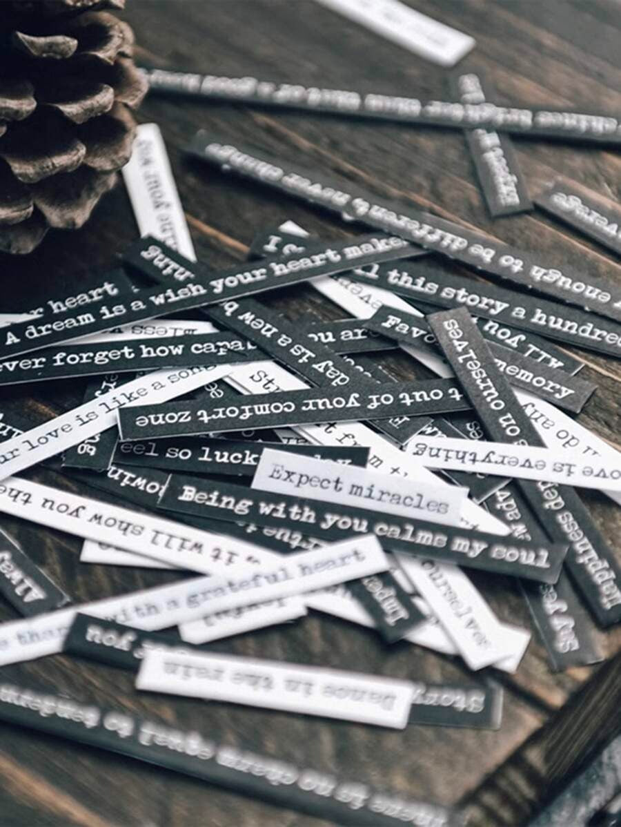 528 pezzi di adesivi per scrapbooking con design di slogan, adesivi per decorazione di quaderni