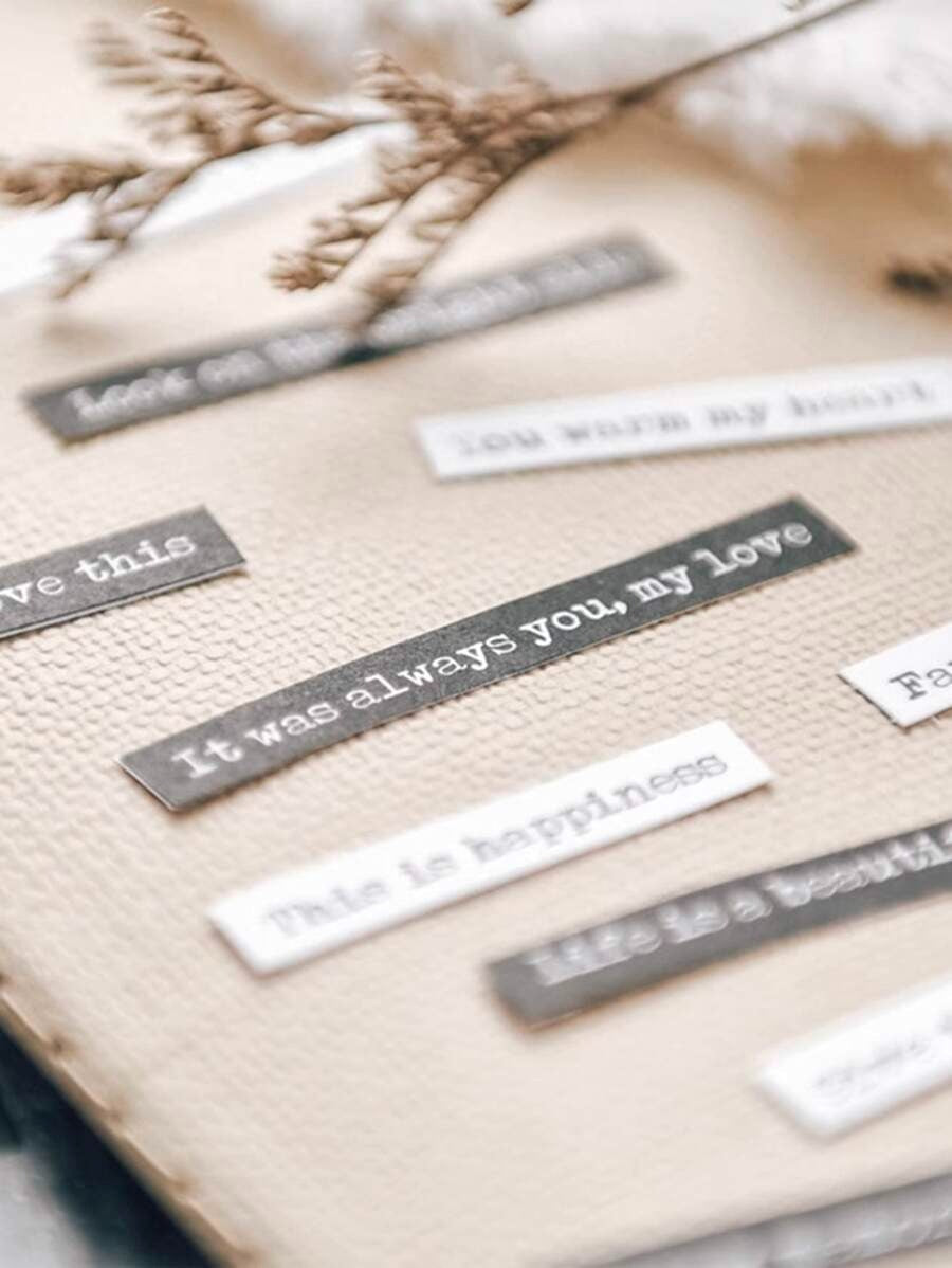 528 pezzi di adesivi per scrapbooking con design di slogan, adesivi per decorazione di quaderni