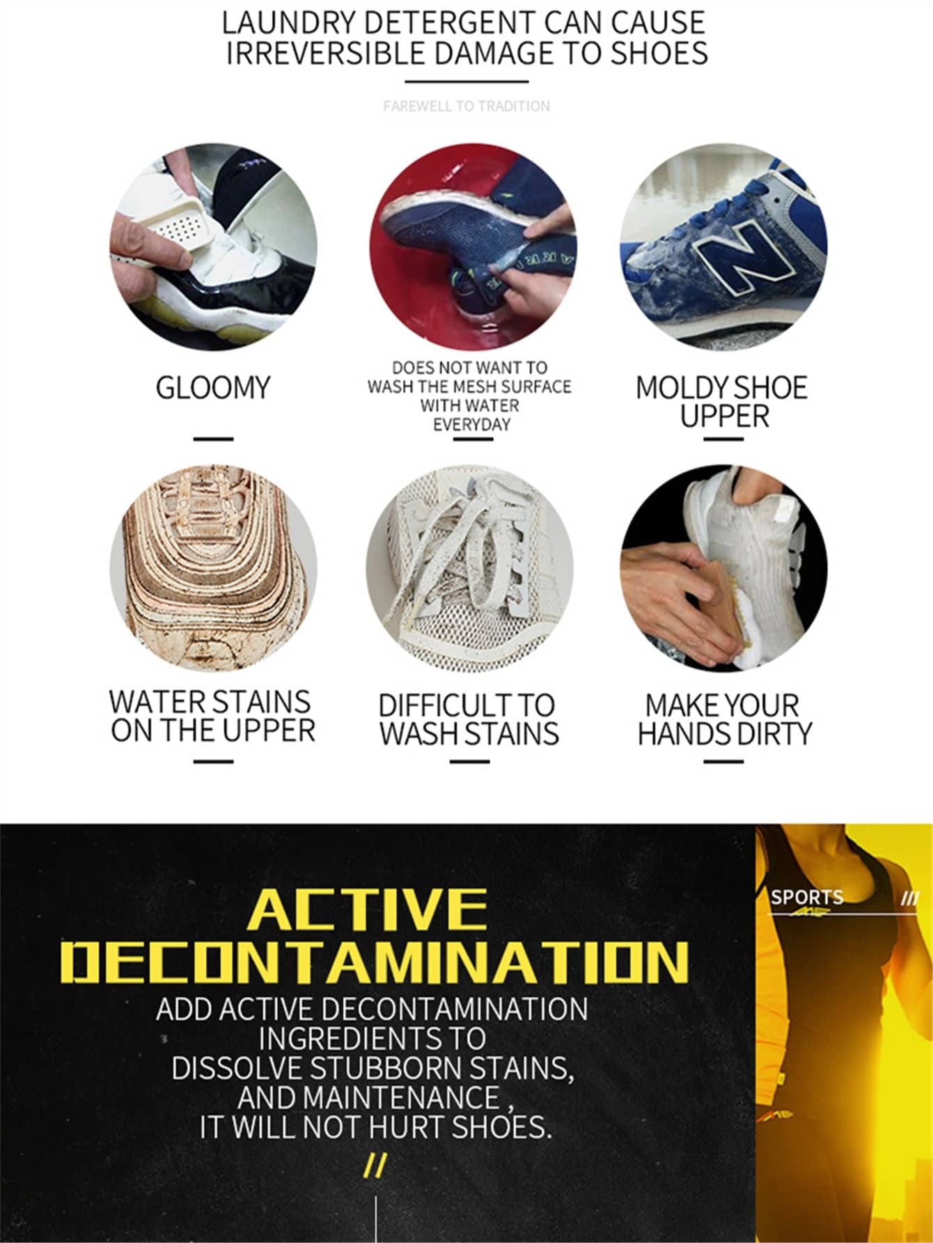 Kit Per La Pulizia Delle Scarpe Da Ginnastica, Pulisci Scarpe In Schiuma Senza Acqua 5.3 Oz Con Spazzola Per Scarpe E Panno Per Scarpe, Funziona Su Scarpe Bianche, Stivali
