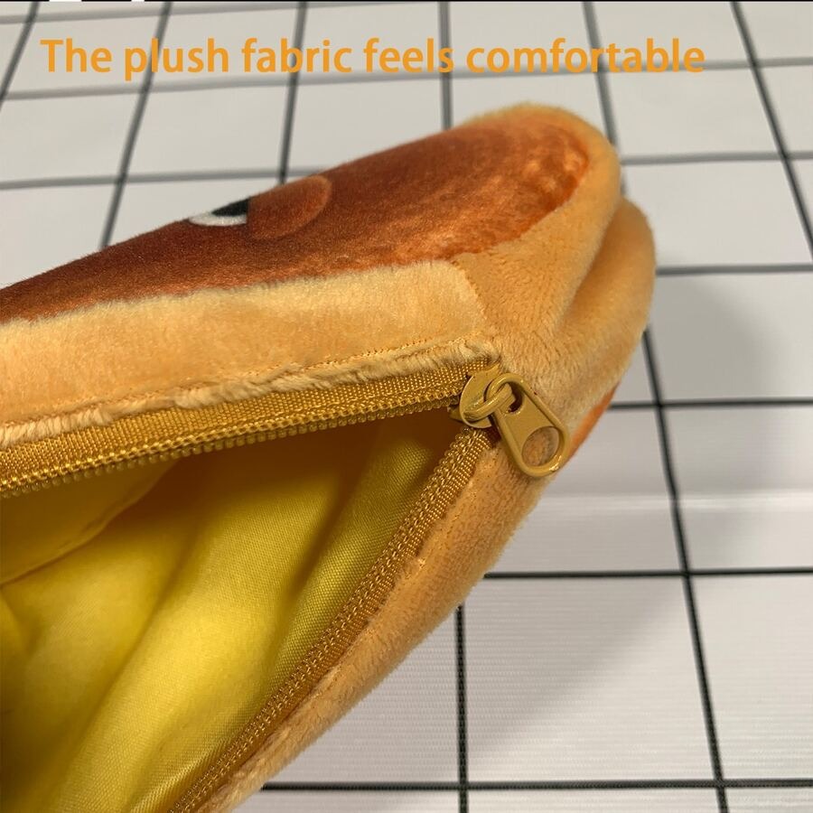 Astuccio a forma di pane carino, borsa per cancelleria con motivi divertenti, bustina portamatite, borsa per la scuola