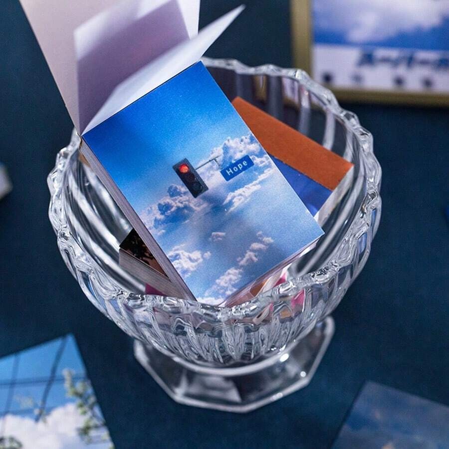 Pezzi Adesivo Fotografico Di Paesaggi Con Cielo E Nuvole Viola, Per Scrapbooking, Decorazione Artistica, Decorazione Di Laptop E Telefono Estetica Di Bottiglie D'acqua, E Fai Da Te Creativi