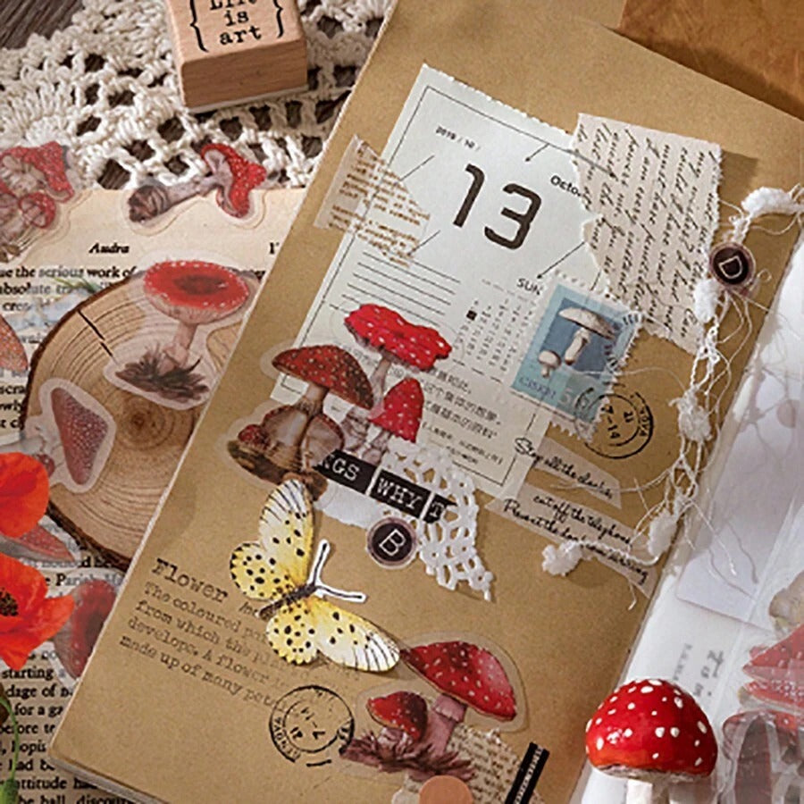 CANDY POETRY 1 Confezione Di 40 Pezzi Adesivi Decorativi Retrò In Stile Botanico Per DIY, Materiali Per Artigianato, Accessori Per Cellulari, Notebook, Laptop, Scrapbook Estetici E Forniture Per Opere D'arte