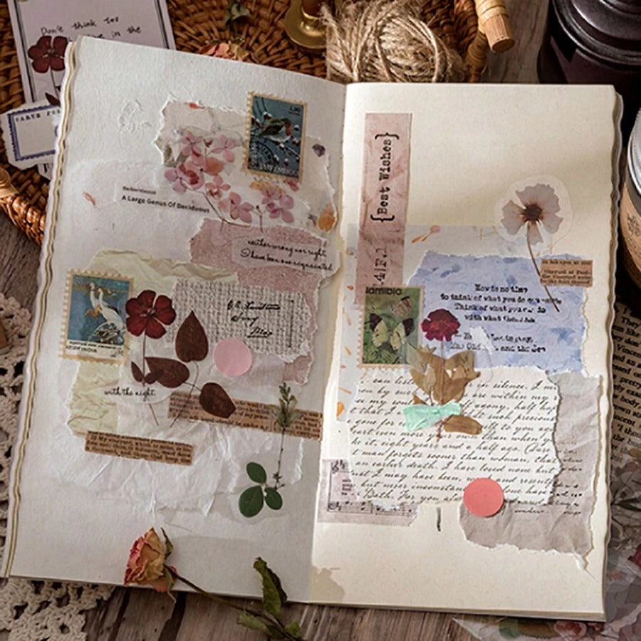 CANDY POETRY 1 Confezione Di 40 Pezzi Adesivi Decorativi Retrò In Stile Botanico Per DIY, Materiali Per Artigianato, Accessori Per Cellulari, Notebook, Laptop, Scrapbook Estetici E Forniture Per Opere D'arte