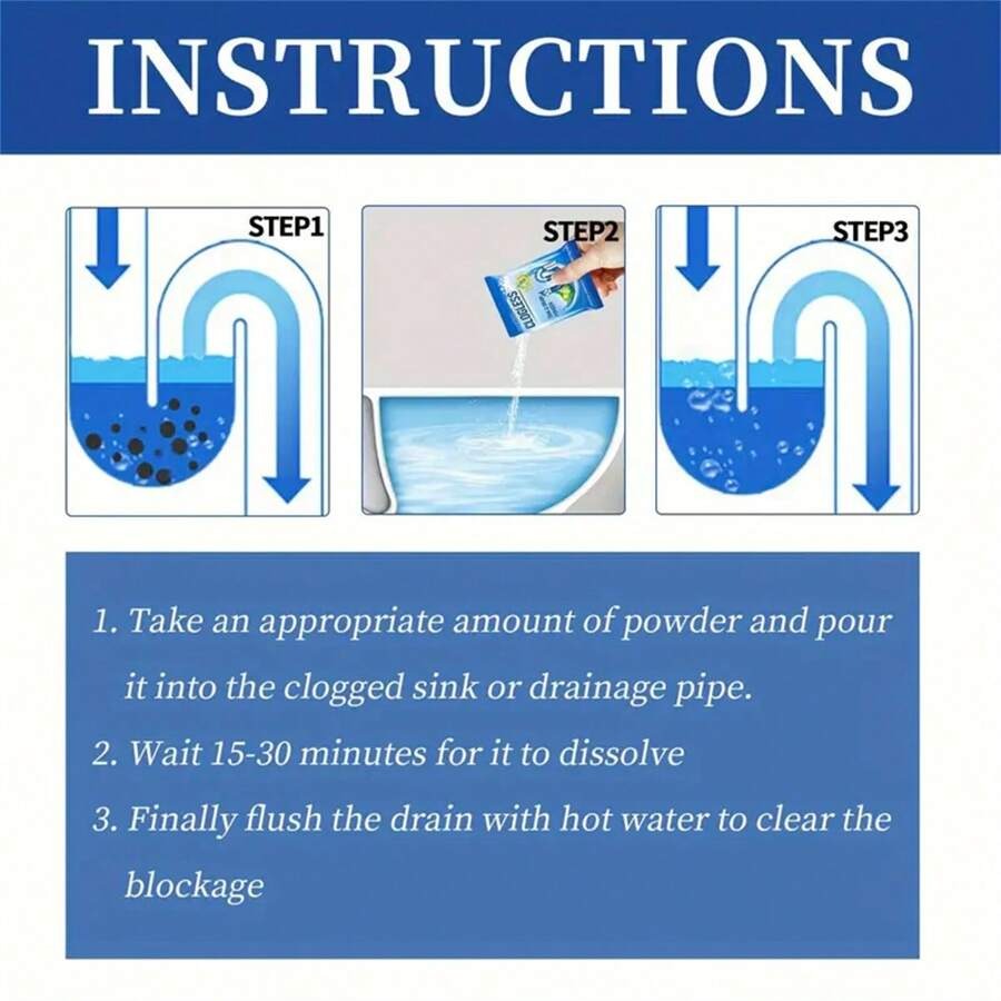 1/5/10 pezzi Detergente per scarichi super potente per drenare il lavello della cucina, il bagno e le tubature in pochi secondi