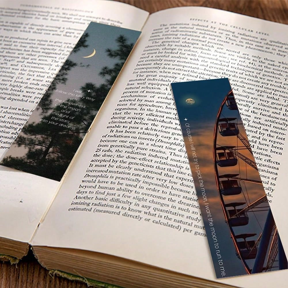 30 Pezzi/libro Luna E Nuvole E Tramonto Ed Estetica Paesaggio E Cielo Segnalibro A Tema Mini Scheda Messaggio Per Artigianato Fai Da Te