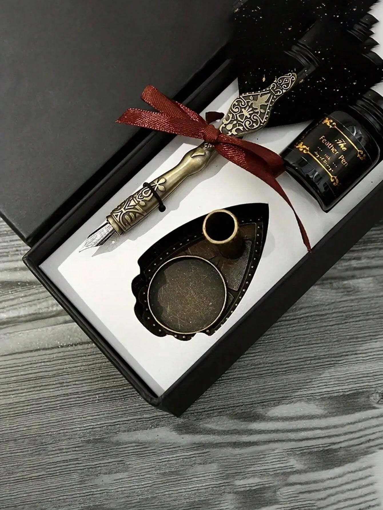 Penne Vintage Firmate, Pennino Di Piuma Con Inchiostro Brillante E 2 Punte Di Ricambio, Perfetto Per La Calligrafia E La Scrittura Antica, Regalo Di San Valentino, Regalo Della Festa Della Mamma, Regalo Di Alta Gamma Confezionato