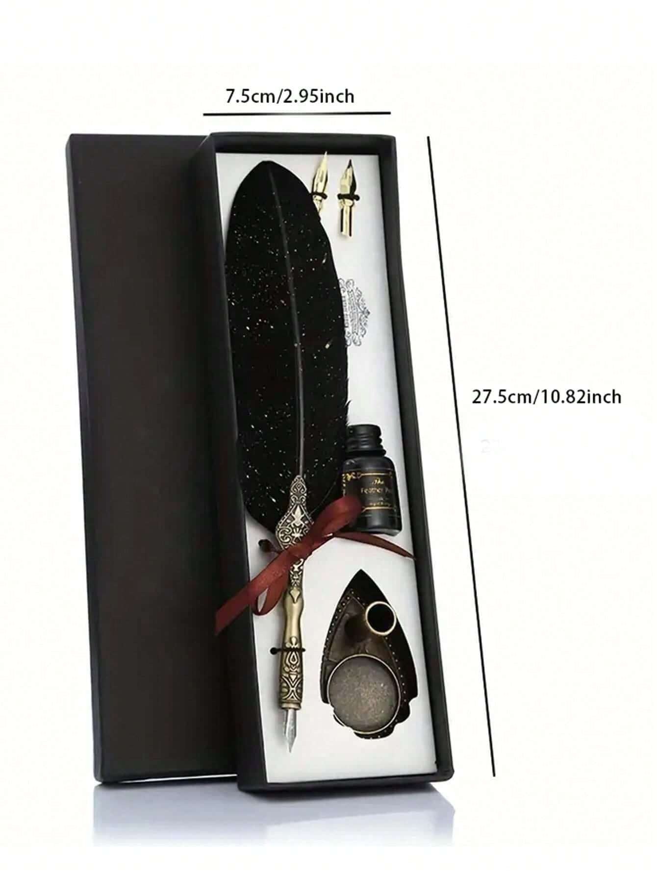 Penne Vintage Firmate, Pennino Di Piuma Con Inchiostro Brillante E 2 Punte Di Ricambio, Perfetto Per La Calligrafia E La Scrittura Antica, Regalo Di San Valentino, Regalo Della Festa Della Mamma, Regalo Di Alta Gamma Confezionato