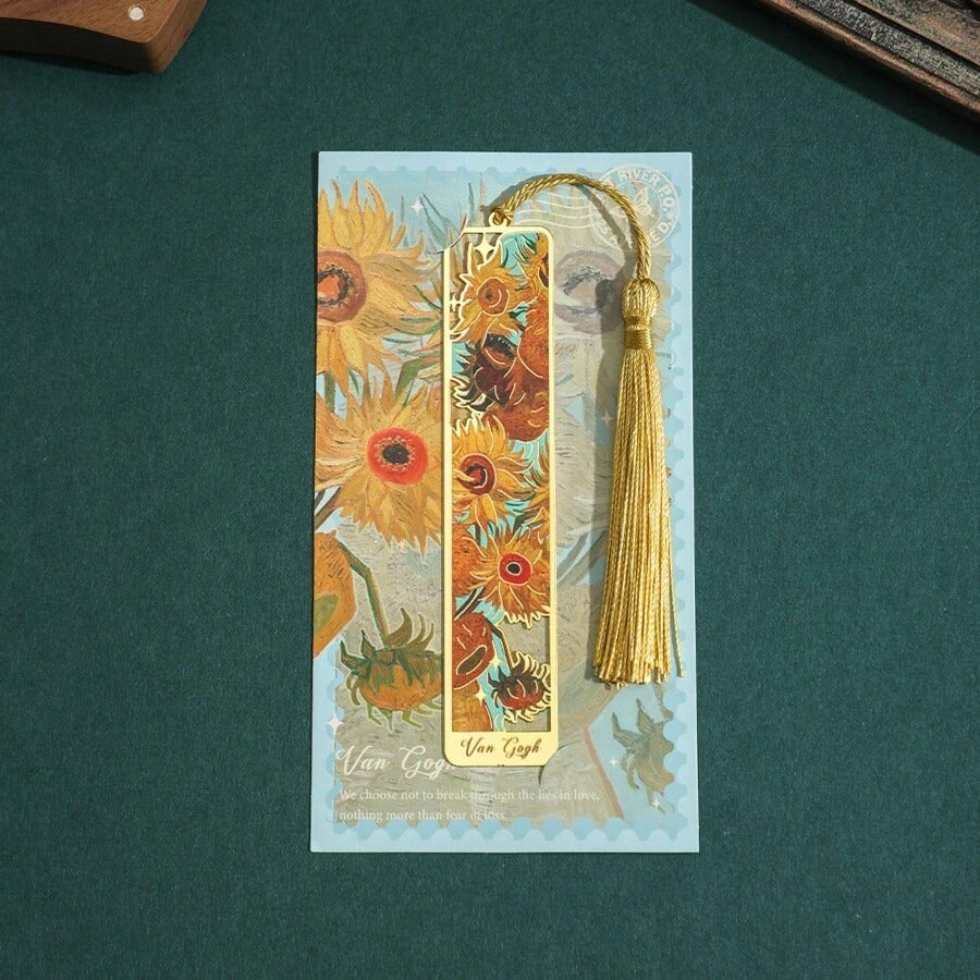 Segnalibro retrò in metallo con dipinto floreale, segnalibro cavo con bronzatura e nappina, regali di cancelleria per il ritorno a scuola, per club del libro, lettori, compleanni, festival, scrittori, amanti dei libri