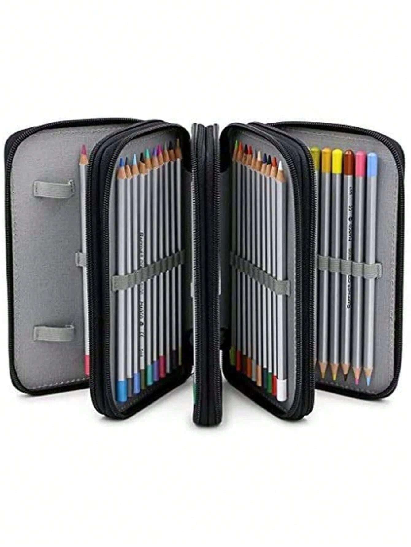 astuccio multifunzionale, astuccio per matite colorate da 72 scomparti, dotato di 3 grandi fori per temperamatite, gomme e matite, articoli essenziali per il ritorno a scuola