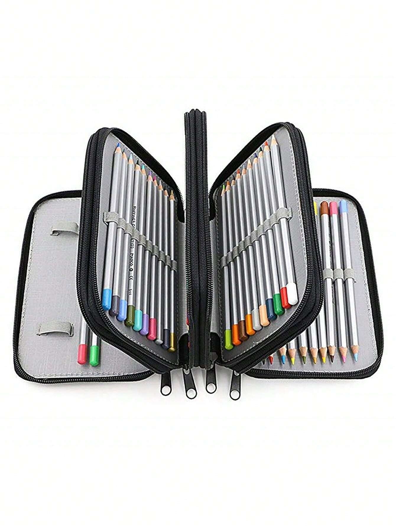 astuccio multifunzionale, astuccio per matite colorate da 72 scomparti, dotato di 3 grandi fori per temperamatite, gomme e matite, articoli essenziali per il ritorno a scuola