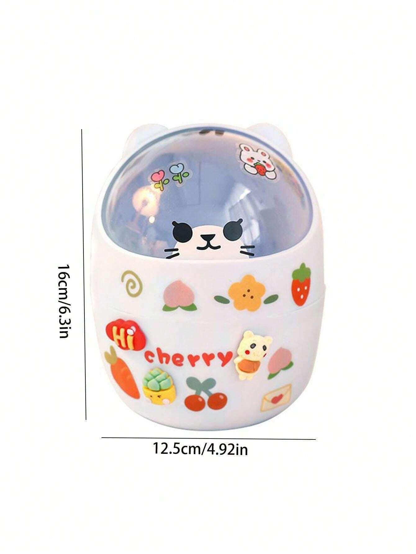 Cestino dei rifiuti da scrivania, Mini cestino coperto della carta dei rifiuti domestici con coperchio a ribaltina, Carino Cestino di carta fai-da-te, Scatola di immagazzinamento coperta per ufficio, Può essere usato come portapenne