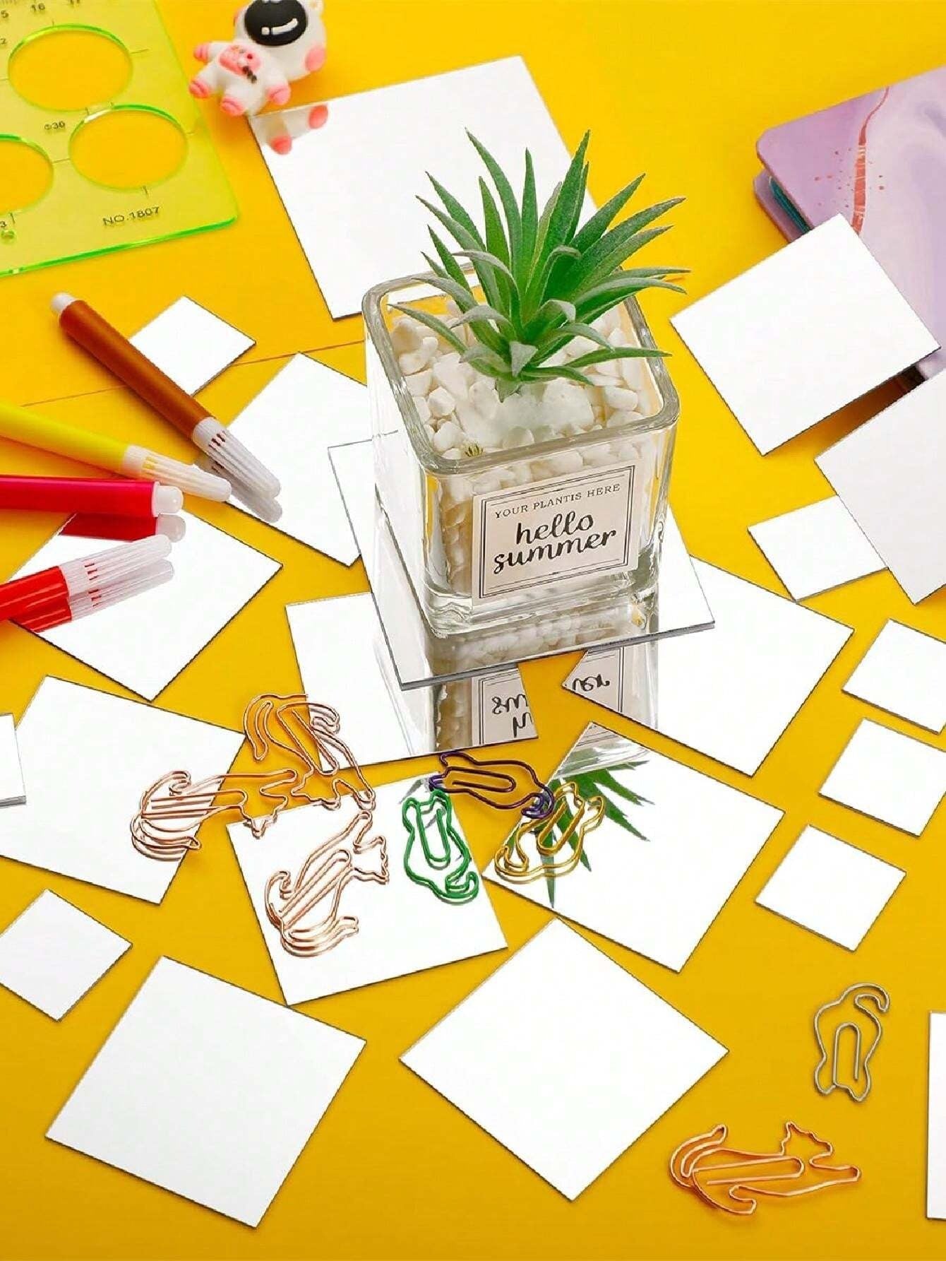 20 pezzi 2,5/5/7,5 cm Adesivi decorativi per specchi a mosaico quadrati piccoli, impermeabili e lavabili, ideali per salotto, sala da pranzo, adesivi per piastrelle da bagno, adesivi, decorazioni da parete