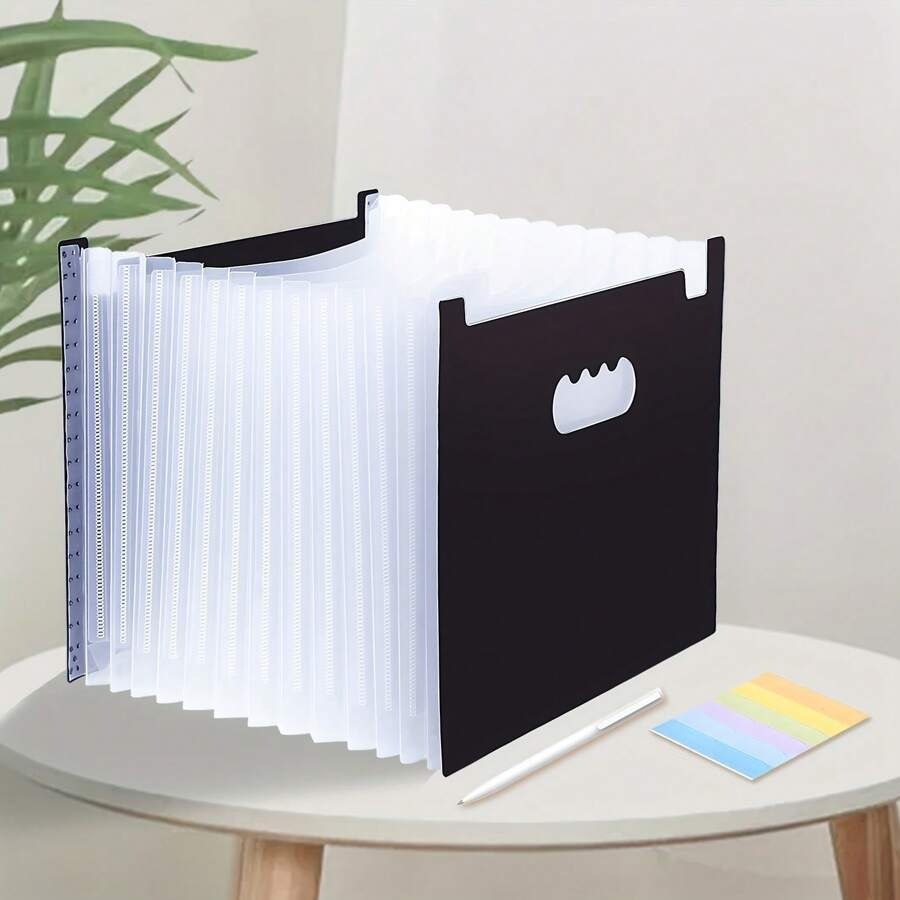 Cartella formato A4, Cartella espandibile a 13 scomparti, grande capacità, organizer trasparente per documenti, fatture e ricevute, ideale per ufficio, materiale scolastico e uso domestico, back to school