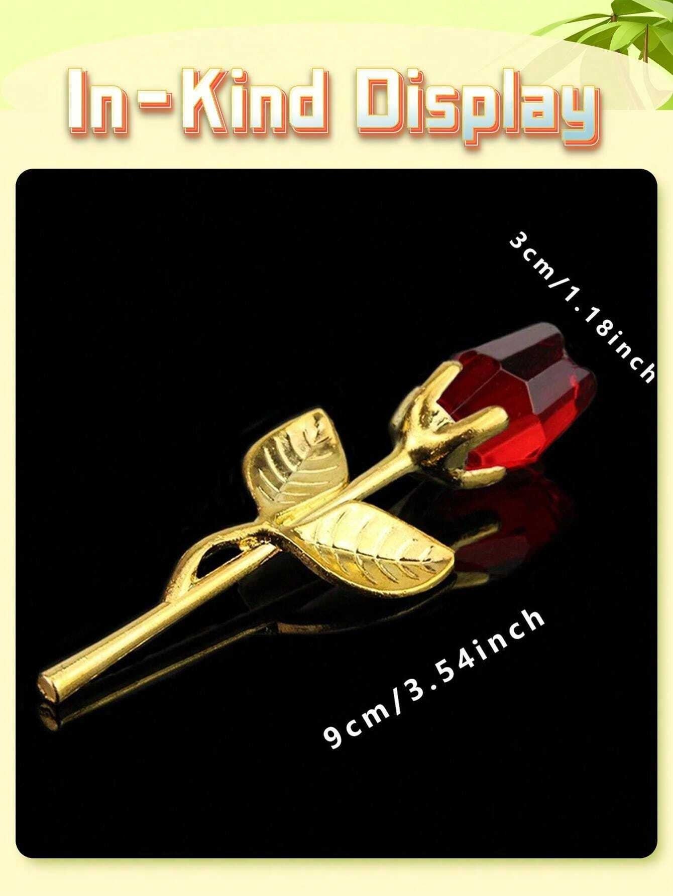 1 pezzo Rosa di vetro in miniatura con fiore di cristallo artificiale, confezione regalo di cristallo mini, fiore di rosa artificiale rosso per regalo di donne, feste, matrimoni, decorazione da ufficio e casa