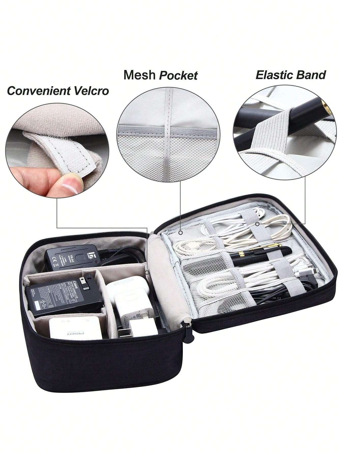 1 pezzo Borsa portatile impermeabile per l'organizzazione di elettronica, cavi e caricabatterie, borse per cosmetici, makeup, accessori da viaggio