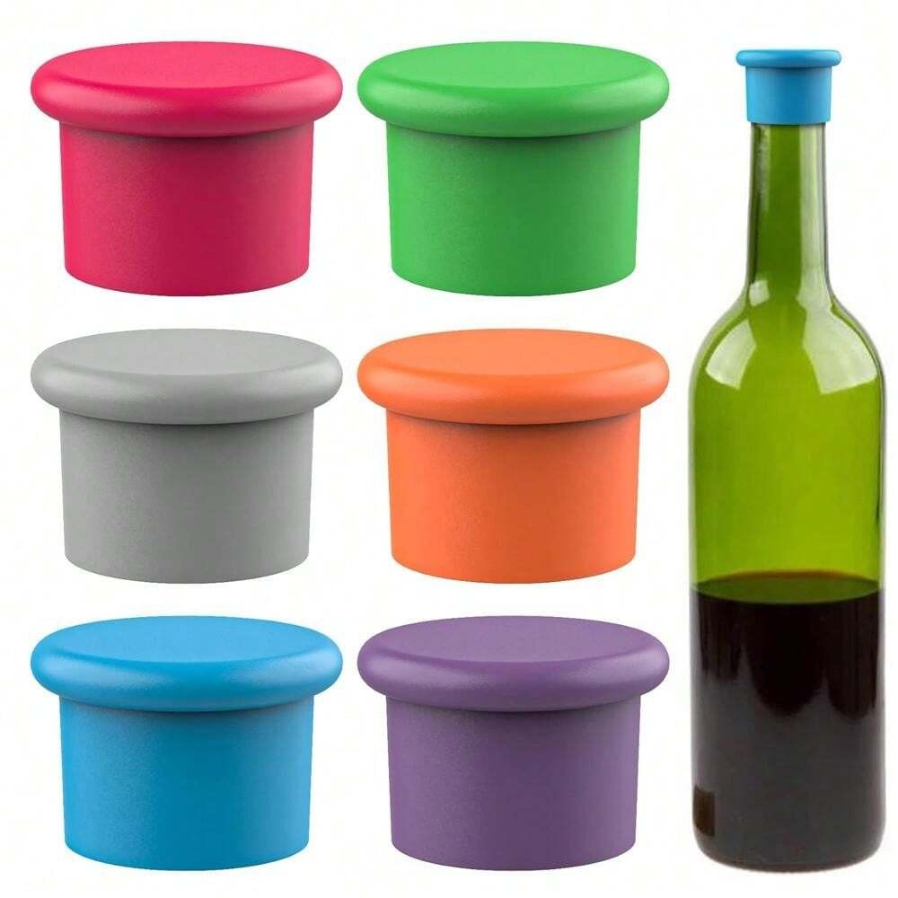 Tappo in silicone semplice e facile da usare per vino, tappo in silicone riutilizzabile per bottiglie di vino, birra, champagne, lavabile in lavastoviglie