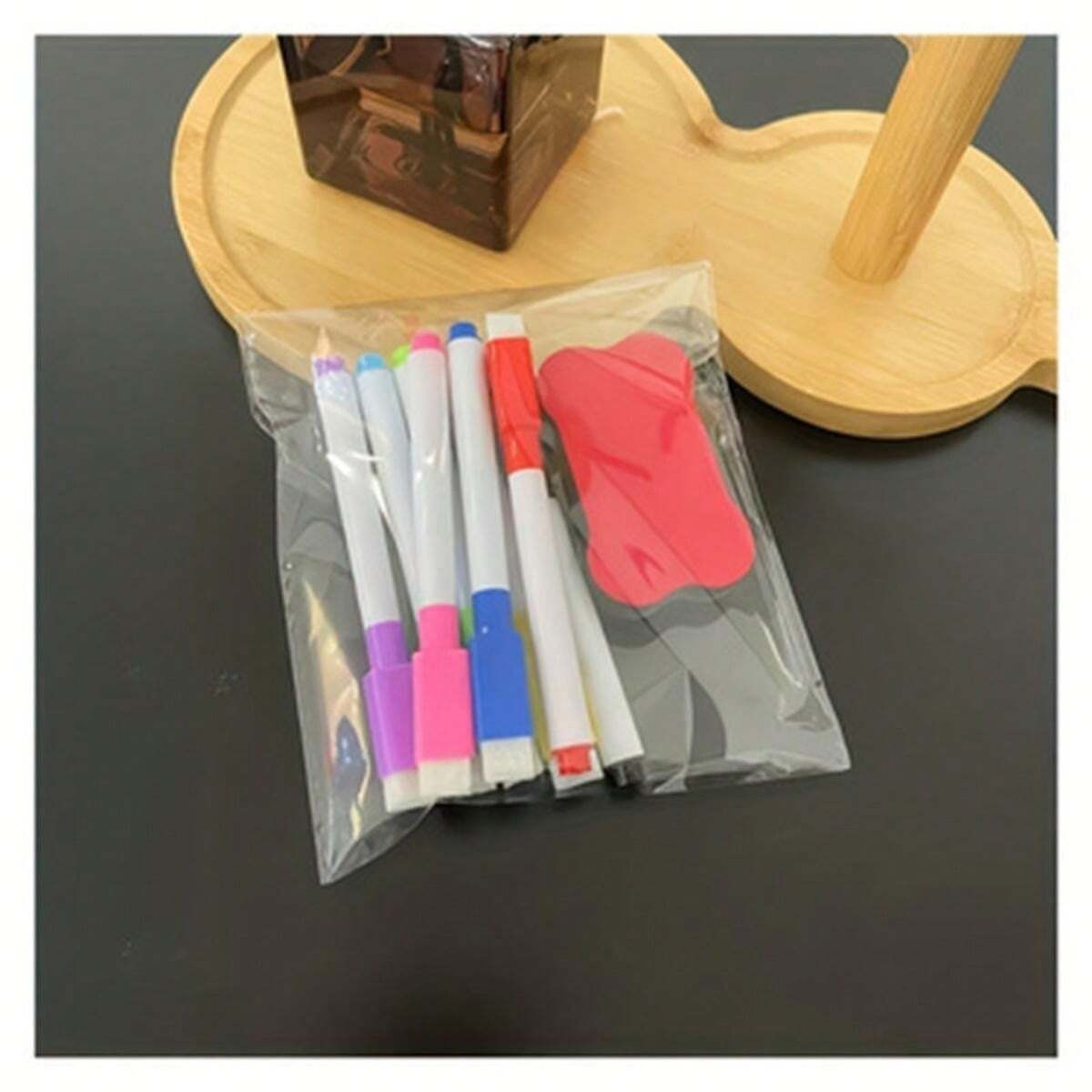 Set di pennarelli cancellabili e un panno, pennarelli colorati e set di cancellatori, set di lavagna magnetica riutilizzabile e pennarelli, a prova di sbavature