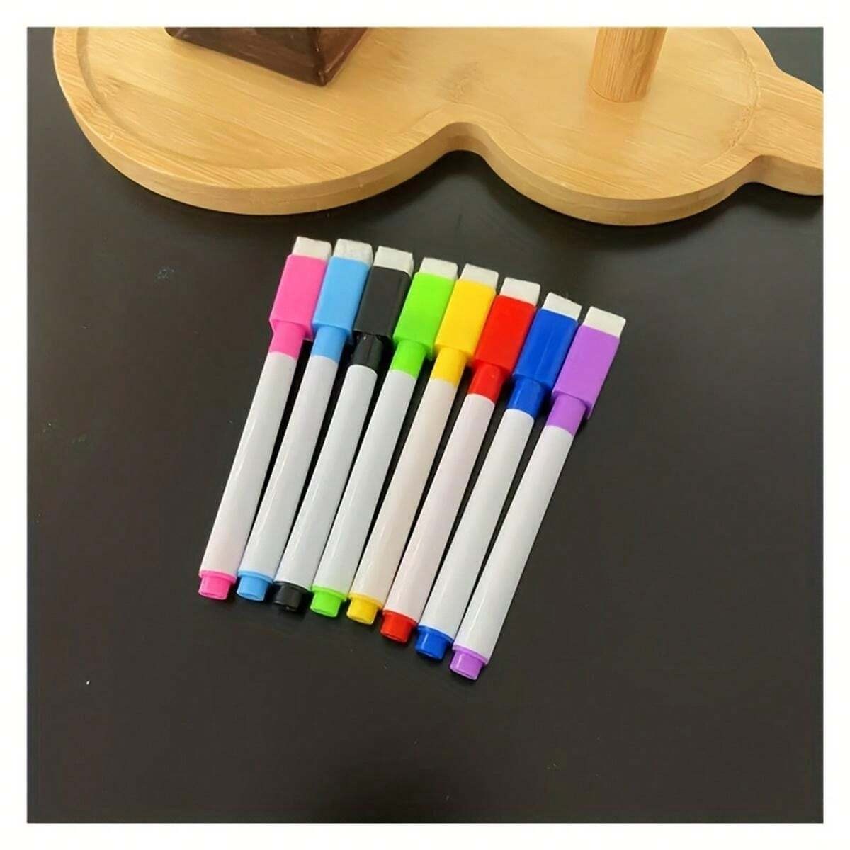 Set di pennarelli cancellabili e un panno, pennarelli colorati e set di cancellatori, set di lavagna magnetica riutilizzabile e pennarelli, a prova di sbavature