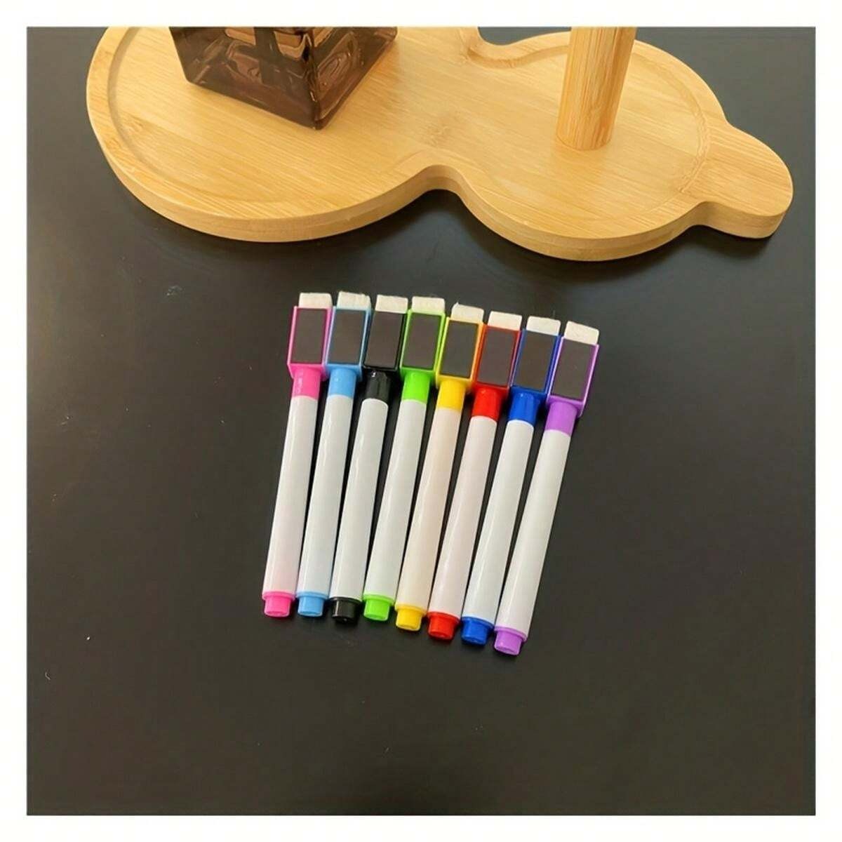 Set di pennarelli cancellabili e un panno, pennarelli colorati e set di cancellatori, set di lavagna magnetica riutilizzabile e pennarelli, a prova di sbavature
