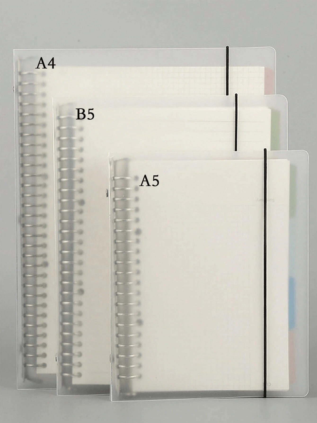 Quaderno a fogli sciolti A4/B5/A5 ricaricabile vuoto/linea/griglia/cornell disponibile pianificatore ad anelli metallici sostituibili taccuino a spirale raccoglitore con molletta per ufficio