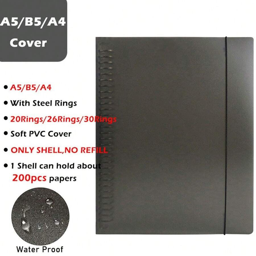 Quaderno a fogli sciolti A4/B5/A5 ricaricabile vuoto/linea/griglia/cornell disponibile pianificatore ad anelli metallici sostituibili taccuino a spirale raccoglitore con molletta per ufficio