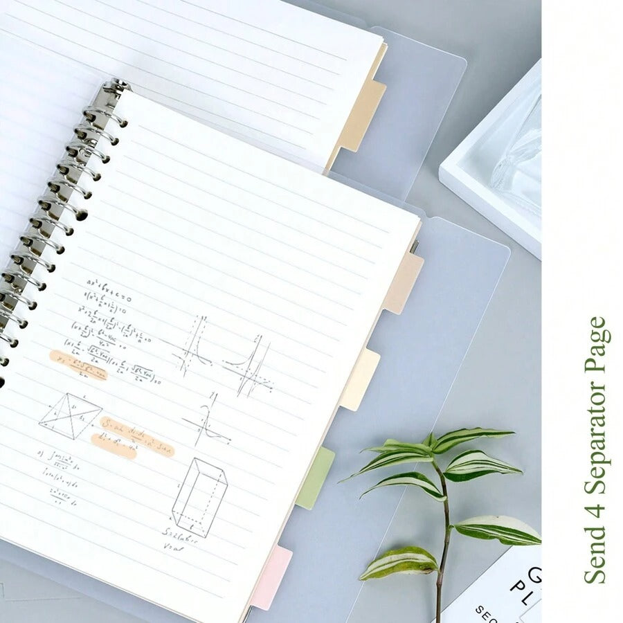 Notebook a fogli mobili con spirale trasparente, dimensioni A5/B5, 108 pagine, decorato con luna e pianeti, taccuino per appunti e diario, forniture per la scuola