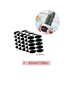 12 fogli+1 penna/5 fogli+1 penna/4 fogli+1 penna,8 fogli/15 fogli Adesivi riutilizzabili in PVC nero vuoti con penna, etichette per imballaggio di torte, biscotti e barattoli di spezie lavabili e riutilizzabili, in varie forme e misure