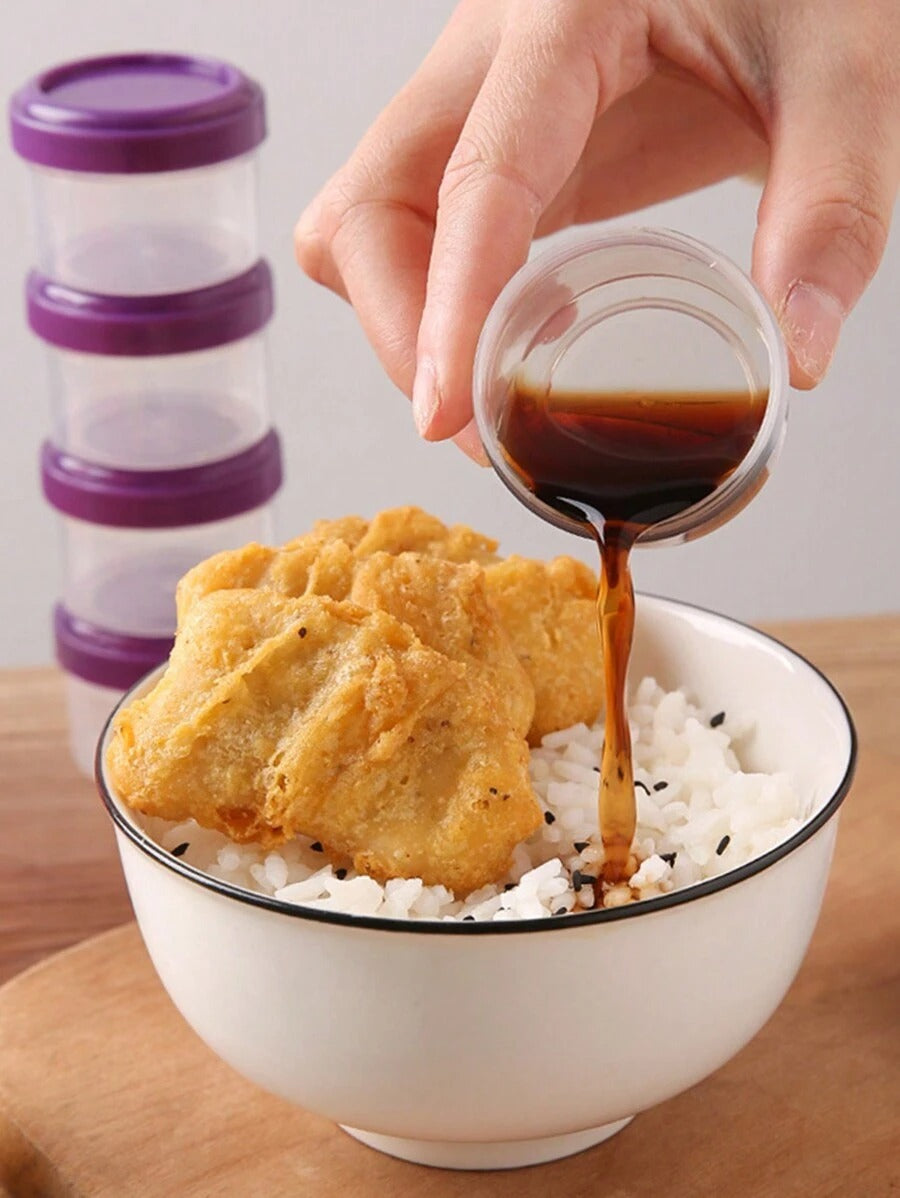 Contenitori da 35ml per condimenti per insalata con coperchi a vite, contenitori in plastica per salse e condimenti con coperchi per il pranzo scuola, forniture scolastiche, picnic, festa