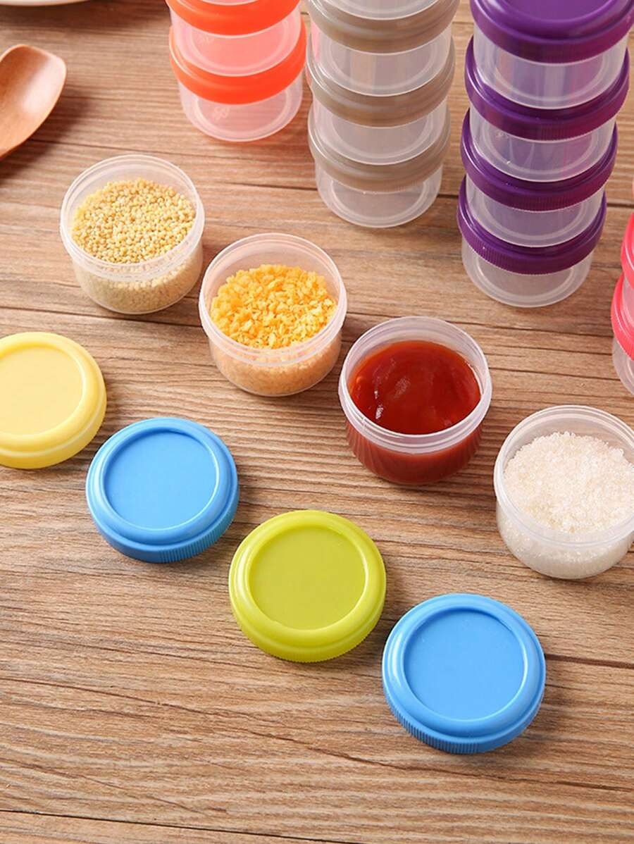 Contenitori da 35ml per condimenti per insalata con coperchi a vite, contenitori in plastica per salse e condimenti con coperchi per il pranzo scuola, forniture scolastiche, picnic, festa