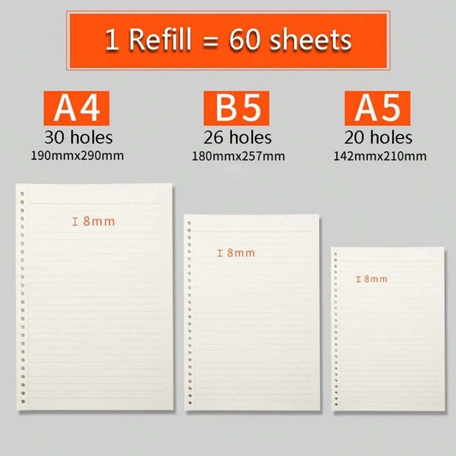 Quaderno a fogli sciolti A4/B5/A5 ricaricabile vuoto/linea/griglia/cornell disponibile pianificatore ad anelli metallici sostituibili taccuino a spirale raccoglitore con molletta per ufficio