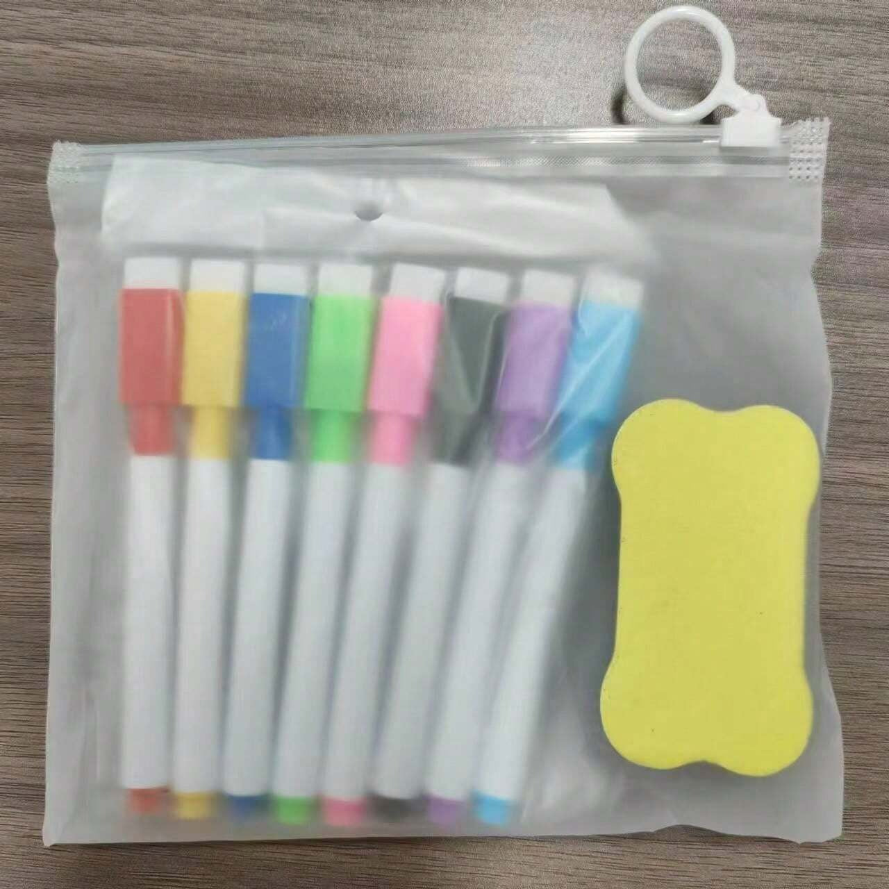 Set di pennarelli cancellabili e un panno, pennarelli colorati e set di cancellatori, set di lavagna magnetica riutilizzabile e pennarelli, a prova di sbavature