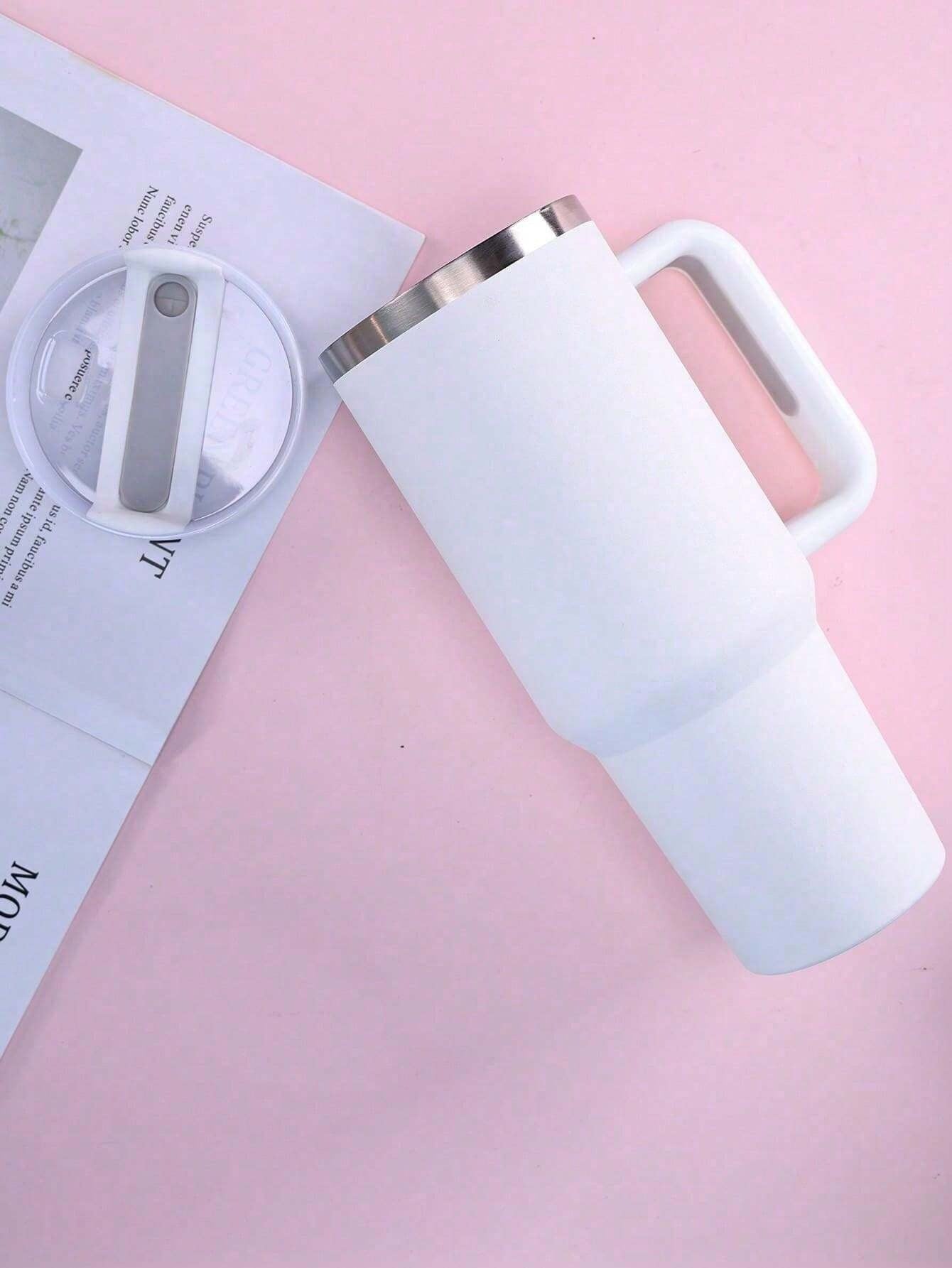 1 pezzo, 1200ml, tazza termica rivestita in acciaio inox a doppia parete, isolata sottovuoto, da 40 once, 2a generazione, multicolore, con 1 cannuccia in PP, adatta come regalo per feste, disponibile anche separatamente
