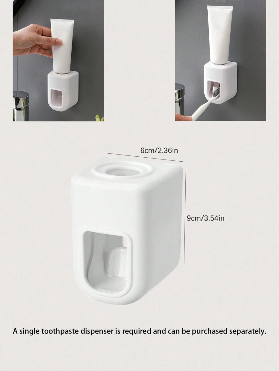 1 Set Porta Spazzolino da Dente da Parete, Con 4/3/2 Tazze Anti-Polvere e Distributore di Dentifricio, Organizer Multifunzionale da Bagno Con Distributore Automatico di Dentifricio e Tazze, Mensola da Bagno Senza Foratura, Set da Bagno di Lusso,