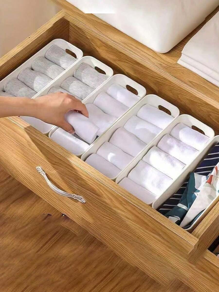 10 pezzi/5 pezzi Scatola portaoggetti multifunzione, custodia per cosmetici da tavolo con cassetti, organizer per cassetti in plastica trasparente combinata, versatile, scatola portaoggetti trasparente per il trucco, elegante scatola portaoggetti