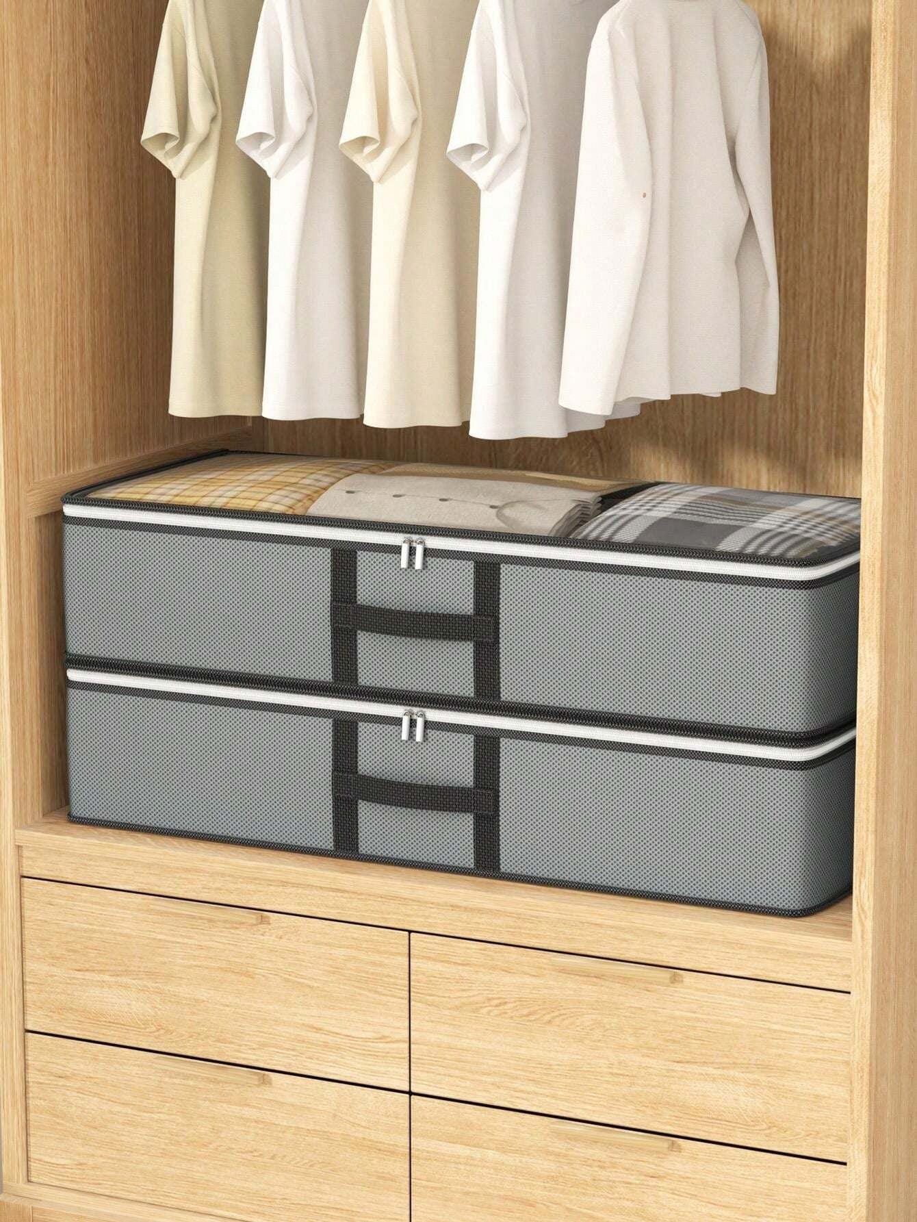 Borsa per contenitore sotto al letto, borsa per contenitore piatta, scatola per cassetti, borsa per armadio, borsa per trasloco, borsa trasparente in alto per conservare vestiti e piumoni, realizzata in tessuti di alta qualità