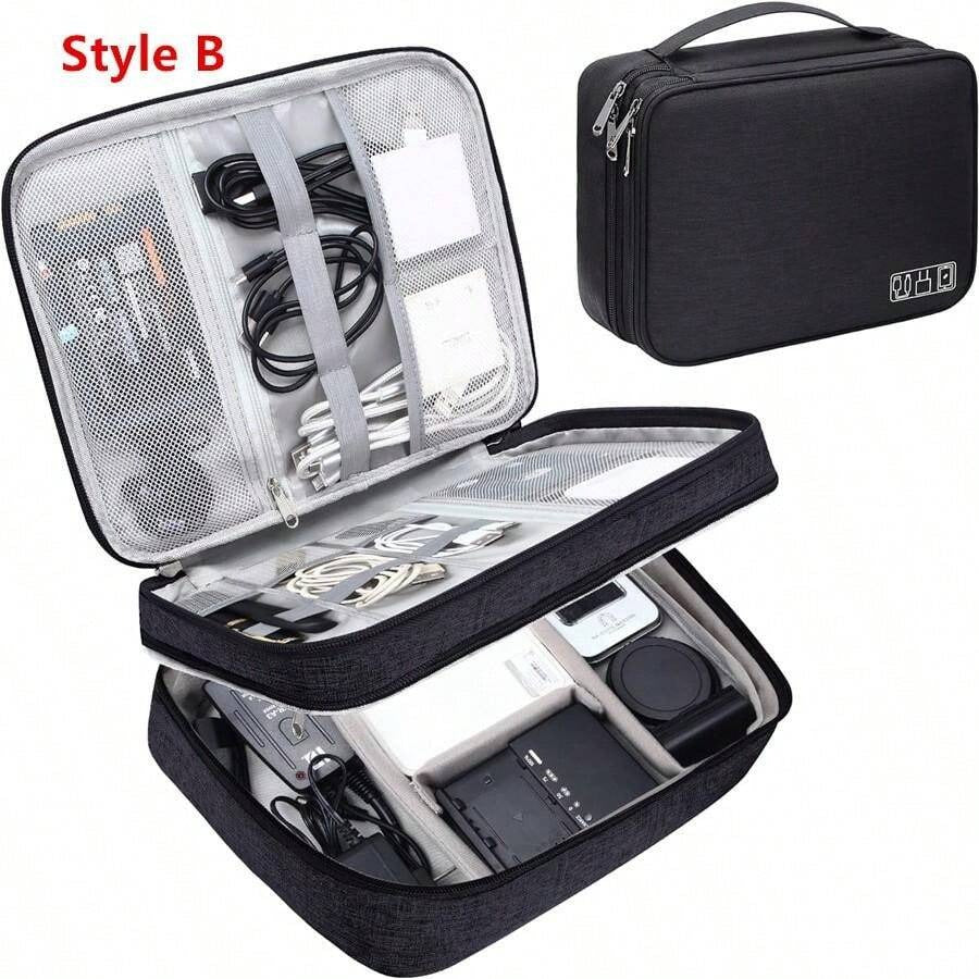 1 pezzo Borsa portatile impermeabile per l'organizzazione di elettronica, cavi e caricabatterie, borse per cosmetici, makeup, accessori da viaggio