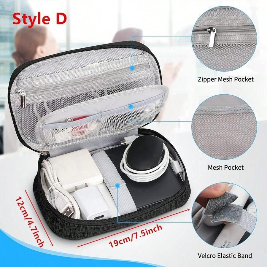 1 pezzo Borsa portatile impermeabile per l'organizzazione di elettronica, cavi e caricabatterie, borse per cosmetici, makeup, accessori da viaggio