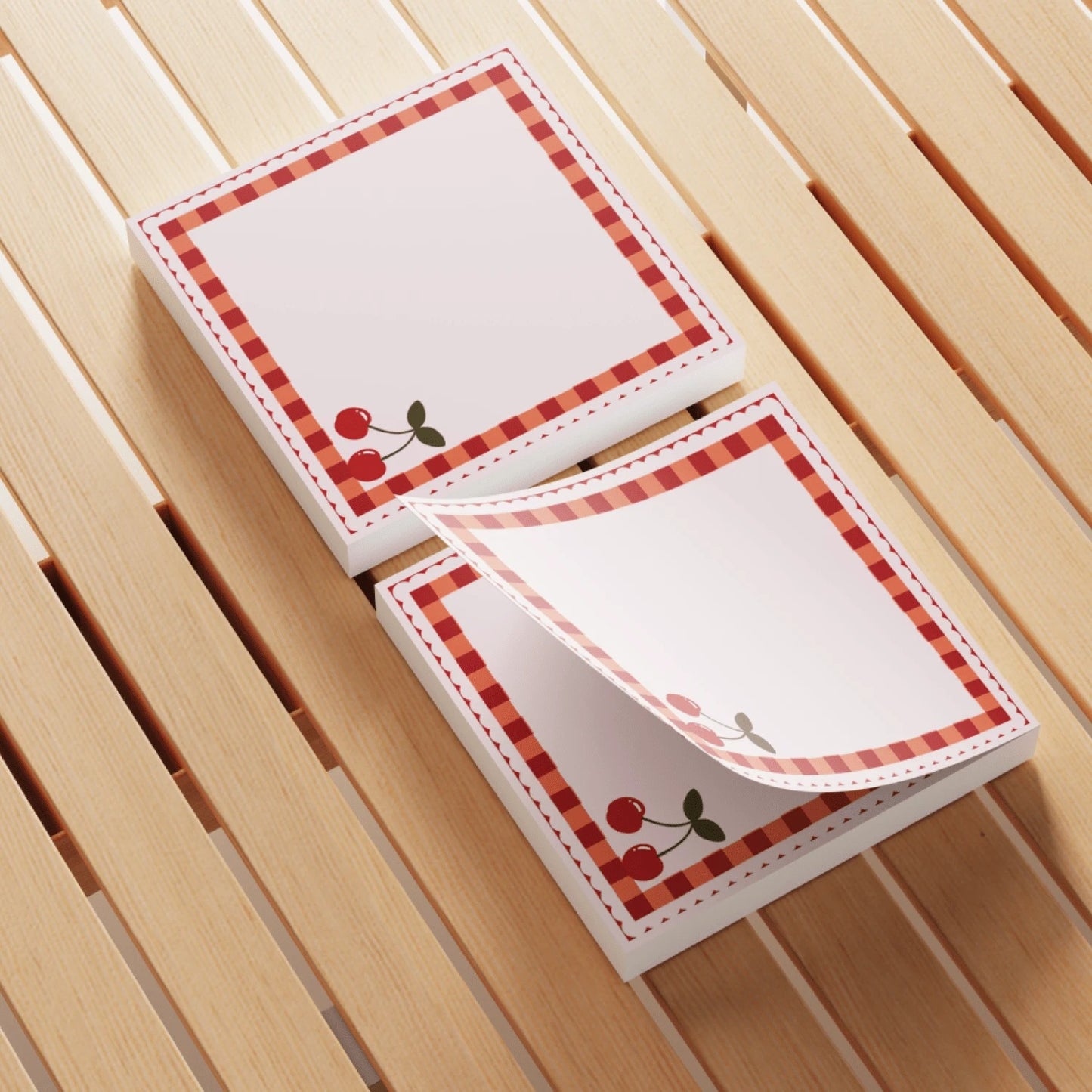 Adesivi con motivo a ciliegie da 3x3 pollici, 50 fogli ciascuno, blocks notes adesivi a forma di ciliegie, per scuola, ufficio, casa, forniture, regalo per studenti e insegnanti