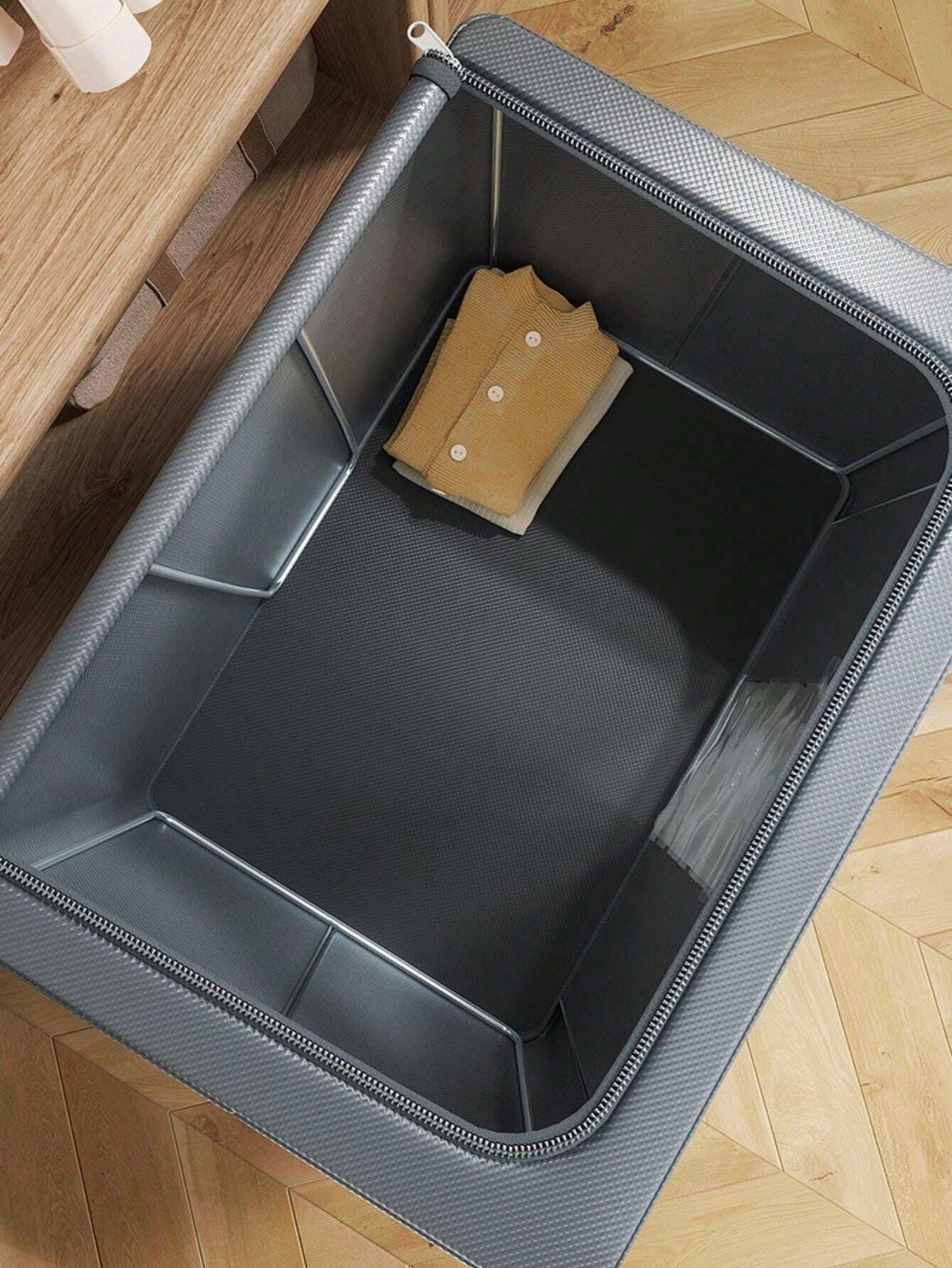 Scatola portaoggetti con cerniera per vestiti, cesta di grande capacità per indumenti, coperte, trapunte, giocattoli, organizer per armadi domestici, organizer salvaspazio per armadio, camera da letto, casa, dormitorio, accessori camera da letto
