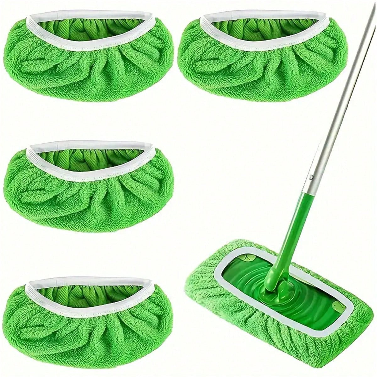 1/2/4/6 pezzi Panni mop piatti con fascia elastica - super assorbenti, lavabili, durevoli, facili da pulire, morbidi e rimuovono la polvere - ideali per forniture per la pulizia e la manutenzione della casa.