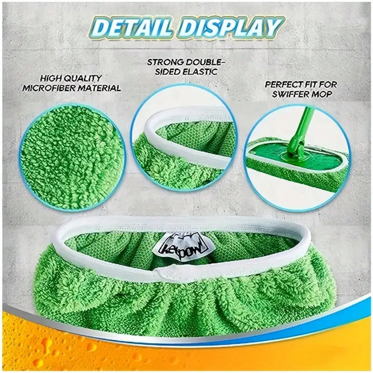 1/2/4/6 pezzi Panni mop piatti con fascia elastica - super assorbenti, lavabili, durevoli, facili da pulire, morbidi e rimuovono la polvere - ideali per forniture per la pulizia e la manutenzione della casa.