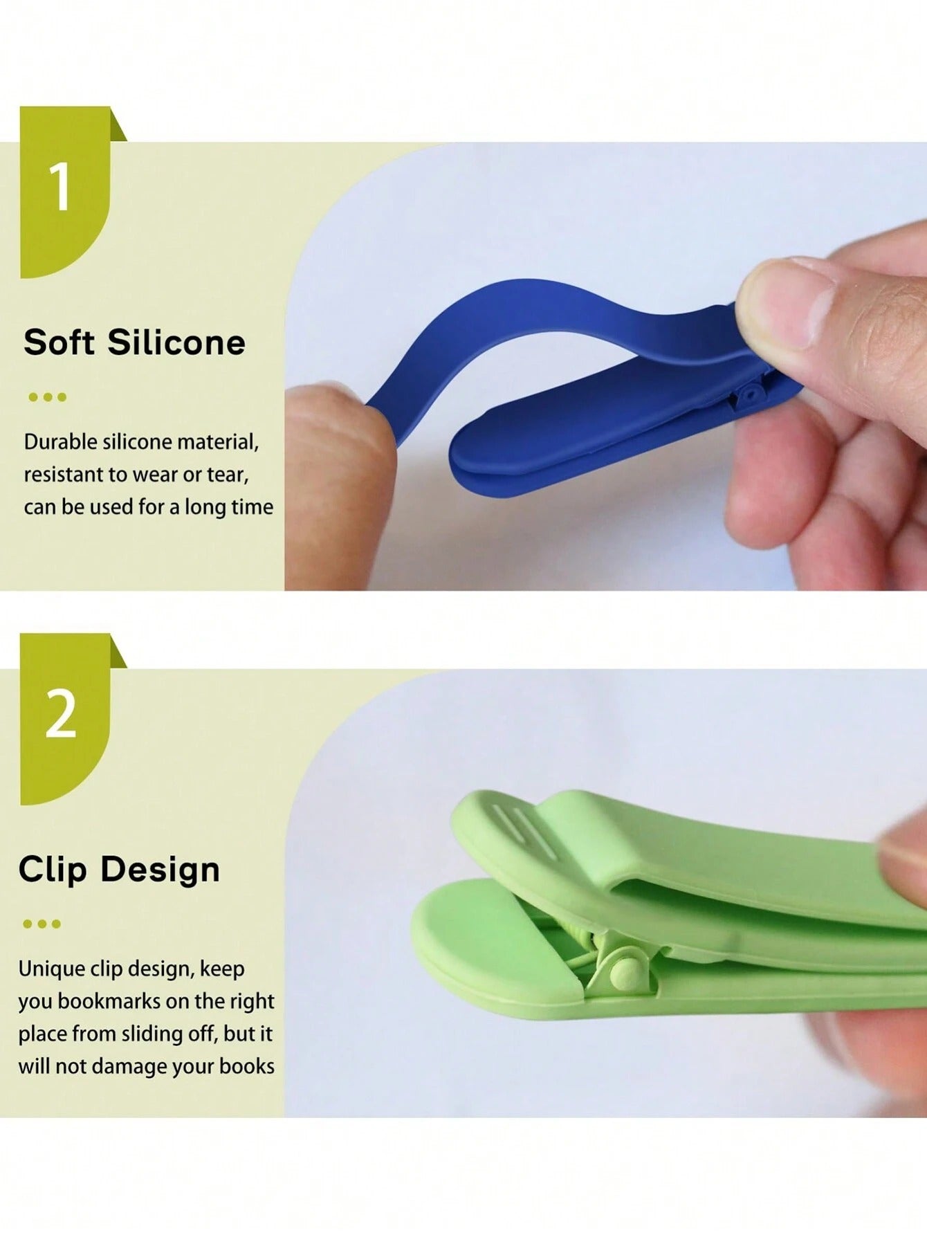Segnalibro automatico, segnalibri in silicone per lettura donne, uomini, bambini, amanti dei libri, segnalibri carini e unici per lettura, accessori per la lettura, regali per gli appassionati di libri