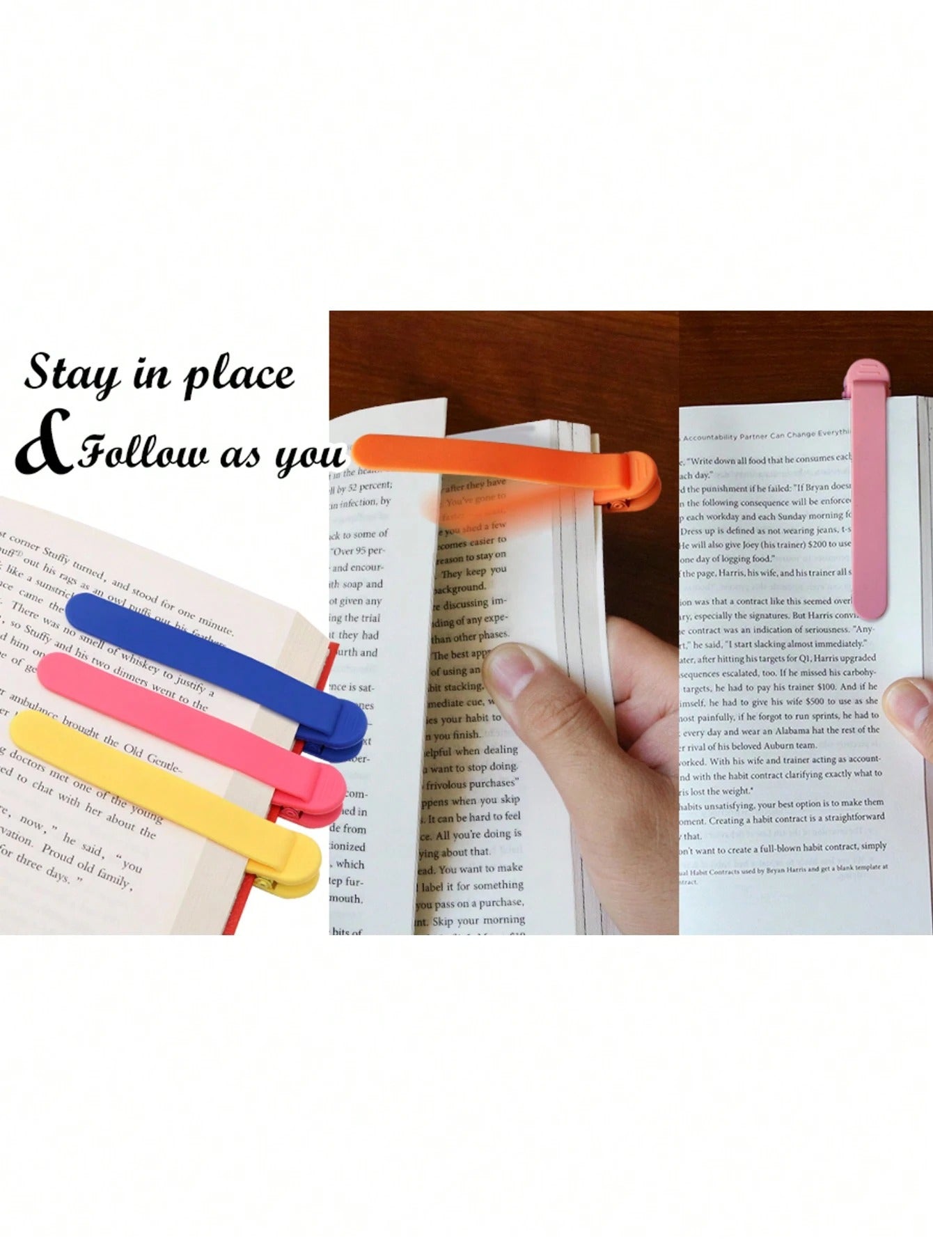 Segnalibro automatico, segnalibri in silicone per lettura donne, uomini, bambini, amanti dei libri, segnalibri carini e unici per lettura, accessori per la lettura, regali per gli appassionati di libri