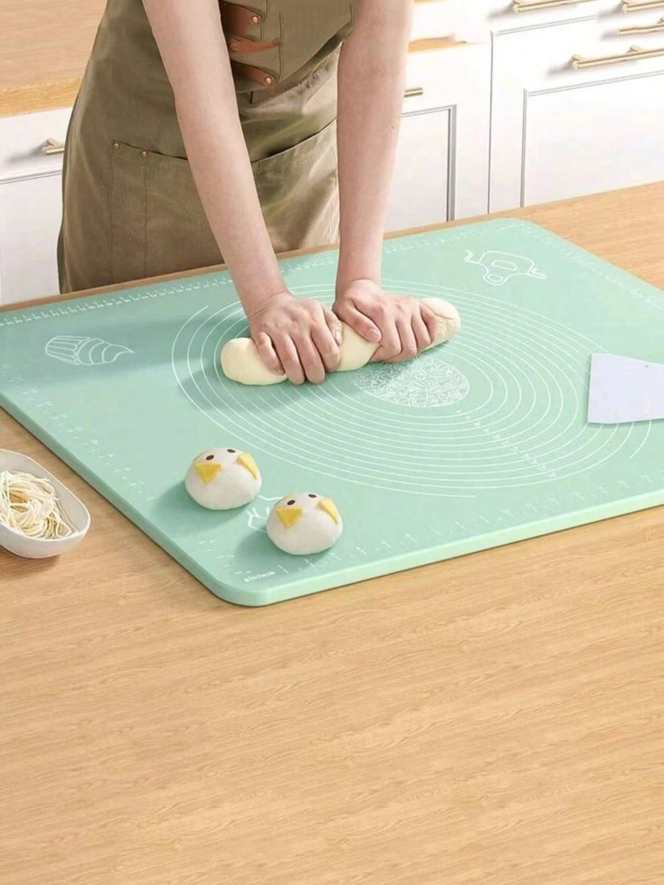 1 pezzo Tappetino in silicone extra large da 70 cm / 65 cm / 50 cm per impastare, antiaderente, per stendere la pasta, tappetino da forno, tagliere per pane e pasticceria, tappetino in silicone per croste di torte