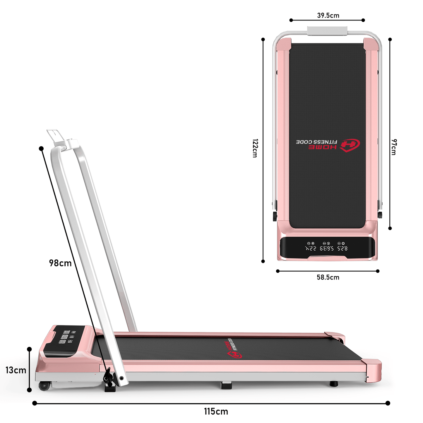 Bigzzia Tapis roulant da scrivania: display LED super ampio, motore silenzioso e assorbimento degli urti per l'home fitness