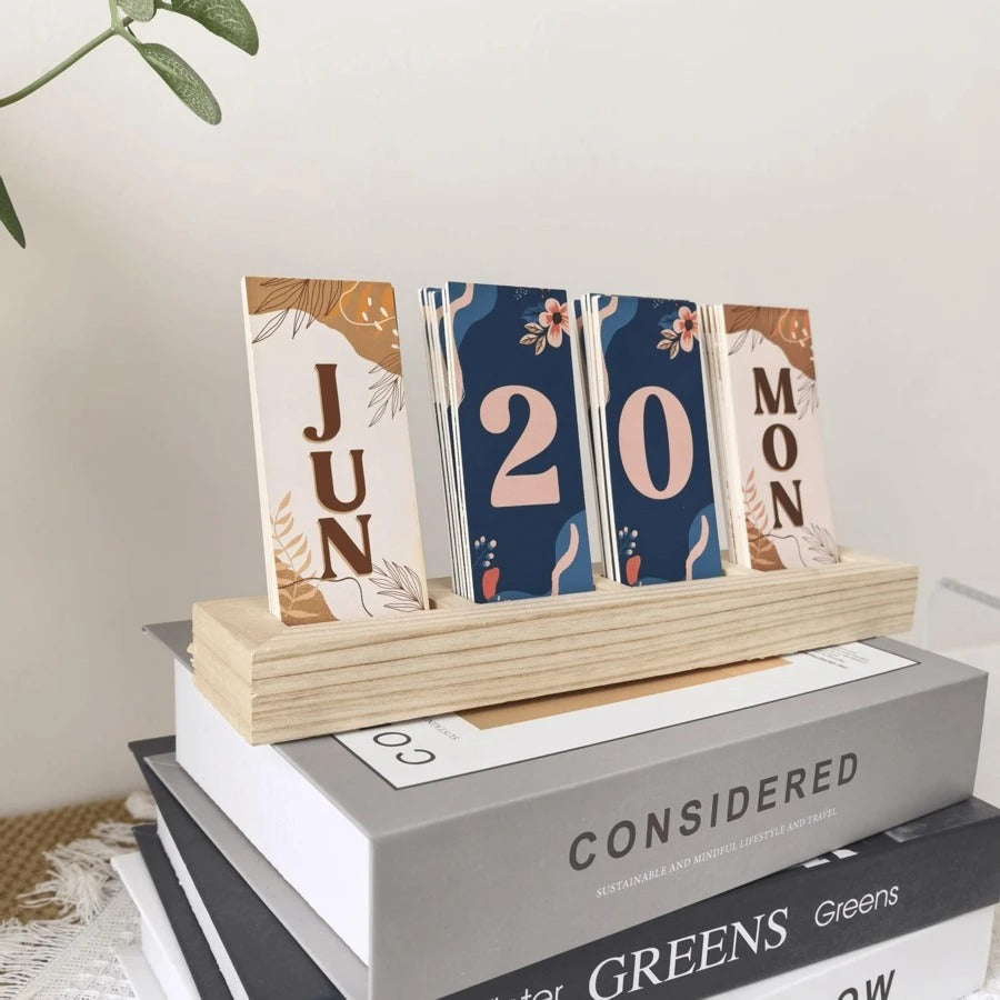 Calendario perpetuo alla moda, adatto per scrivania in ufficio o decorazione per feste, rientro a scuola, forniture scolastiche