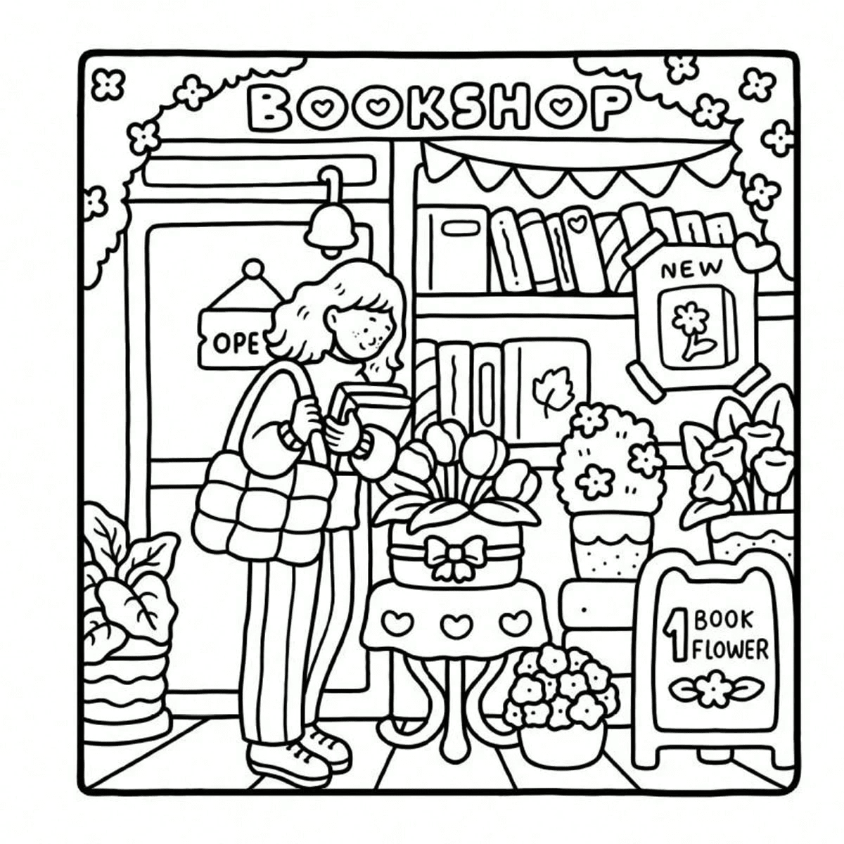 Libro da colorare per adulti con ragazze, raffigurante attività quotidiane confortevoli e cute per il relax, adatto come regalo (Spazi Accoglienti da Colorare), Ritorno a Scuola