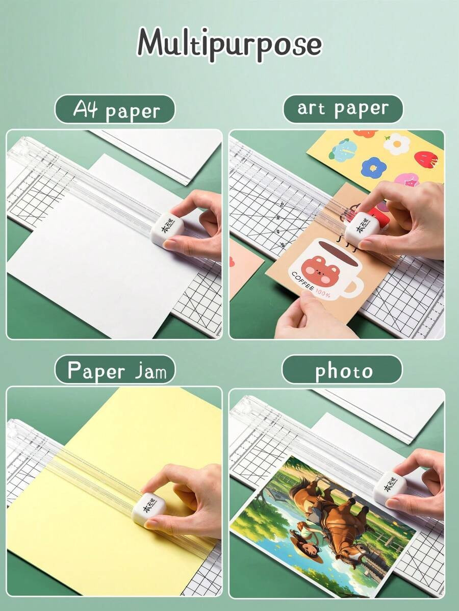 Taglierina di carta a doppia via, taglierina manuale portatile per scrapbooking e arti creative, adatta per tagliare foto di idol, carta kraft, buoni, etichette, cartone e macchine per il taglio di dimensioni regolabili